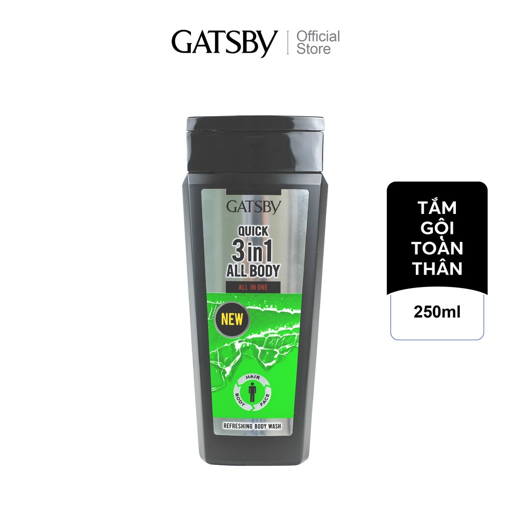 Sữa tắm GATSBY REFRESHING BODY WASH ALL IN ONE 250ml 3 trong 1