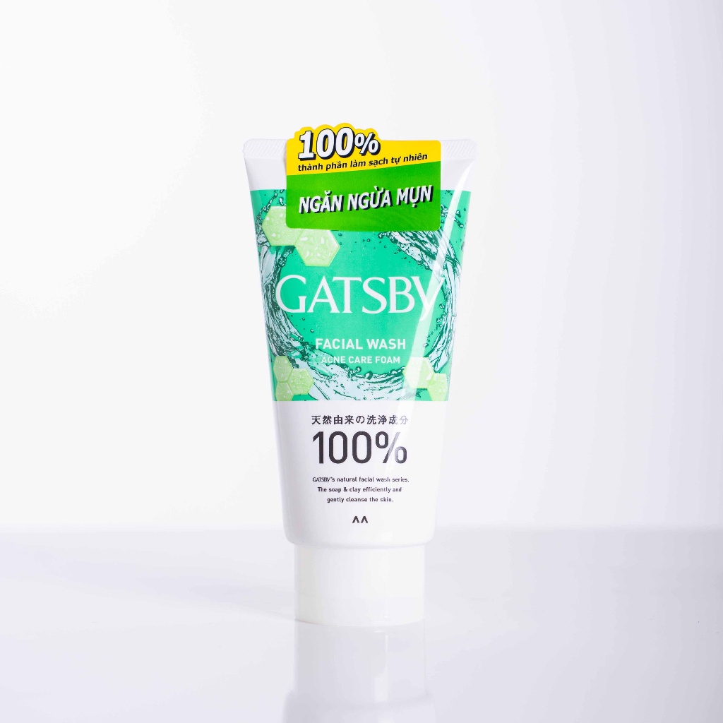 Sữa rửa mặt ngăn ngừa mụn GATSBY Facial Wash Acne Care Foam Ap 130g/tuýp