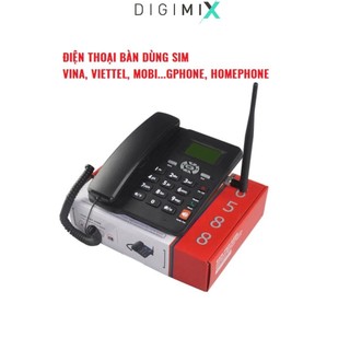 DIGIMIX | ☎️Điện Thoại Bàn GSM FWP 6588 Lắp Mọi Loại Sim Di Động, Gphone, HomePhone Máy 2 Sim - Có Tiếng Việt
