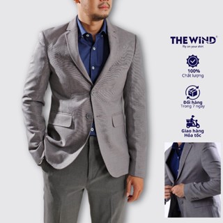 Áo blazer nam THE WIND xám áo vest phóng khoáng, thanh lịch dáng ôm BS23006