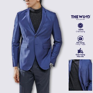 Áo blazer nam THE WIND xanh navy trơn áo vest dáng ôm phóng khoáng, thanh lịch form slimfit BS23008