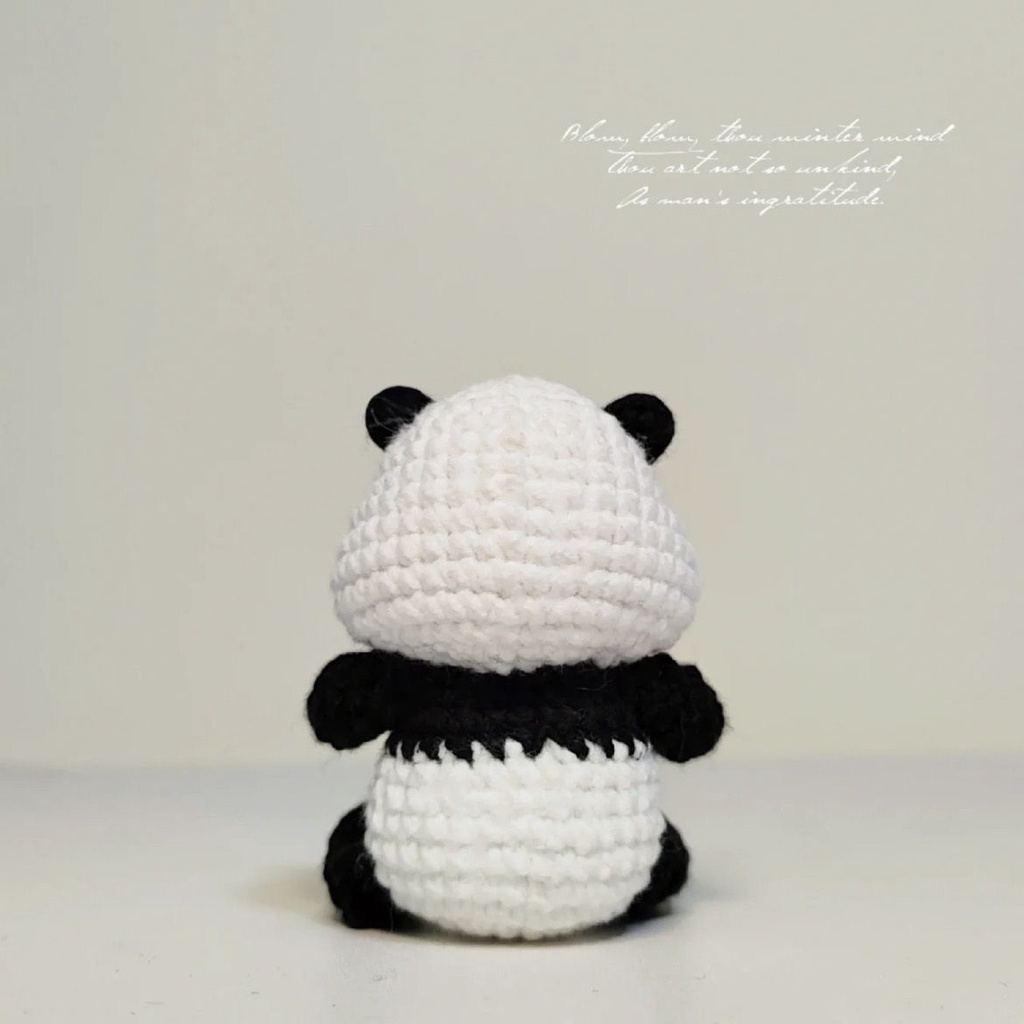 Móc Khóa Gấu Trúc Đan Len Thủ Công Dễ Thương