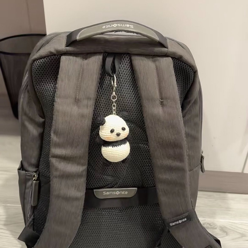 Móc Khóa Gấu Trúc Đan Len Thủ Công Dễ Thương