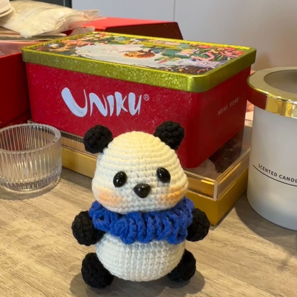 Móc Khóa Gấu Trúc Đan Len Thủ Công Dễ Thương