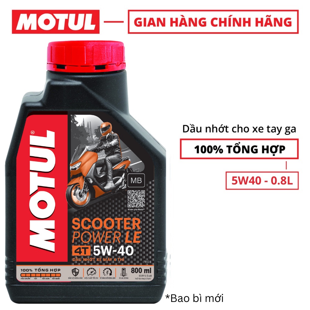 Dầu nhớt xe tay ga MOTUL SCOOTER POWER LE 4T 5W40 0.8L