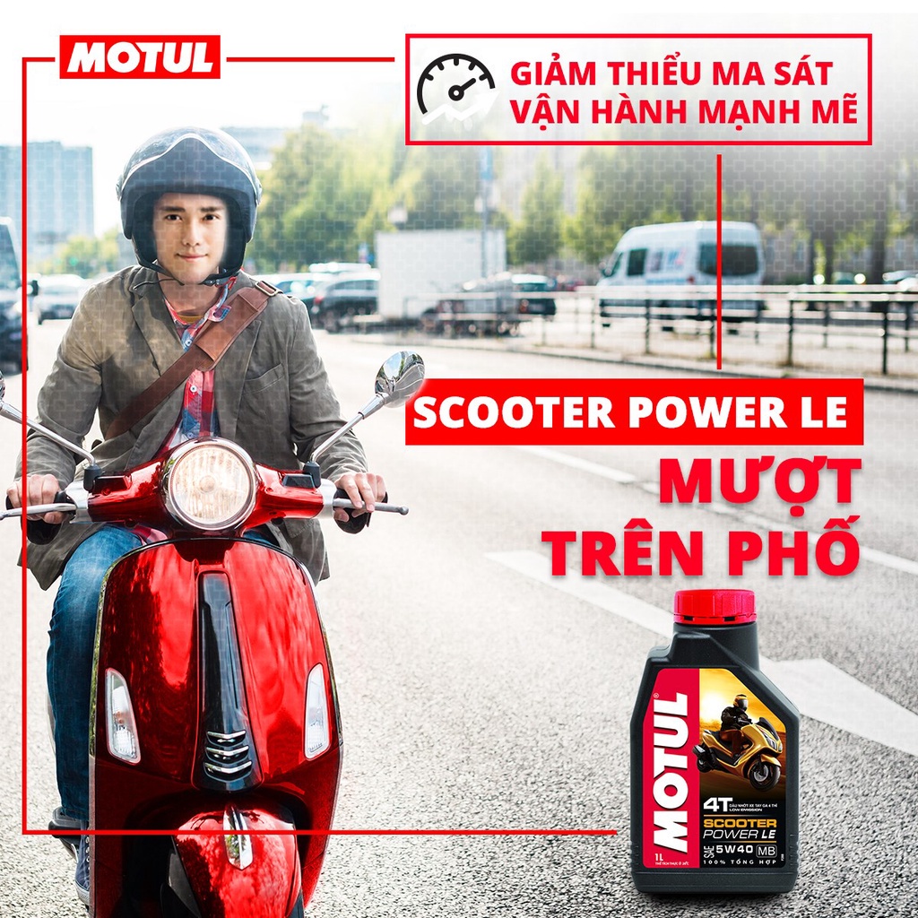 Dầu nhớt xe tay ga MOTUL SCOOTER POWER LE 4T 5W40 0.8L