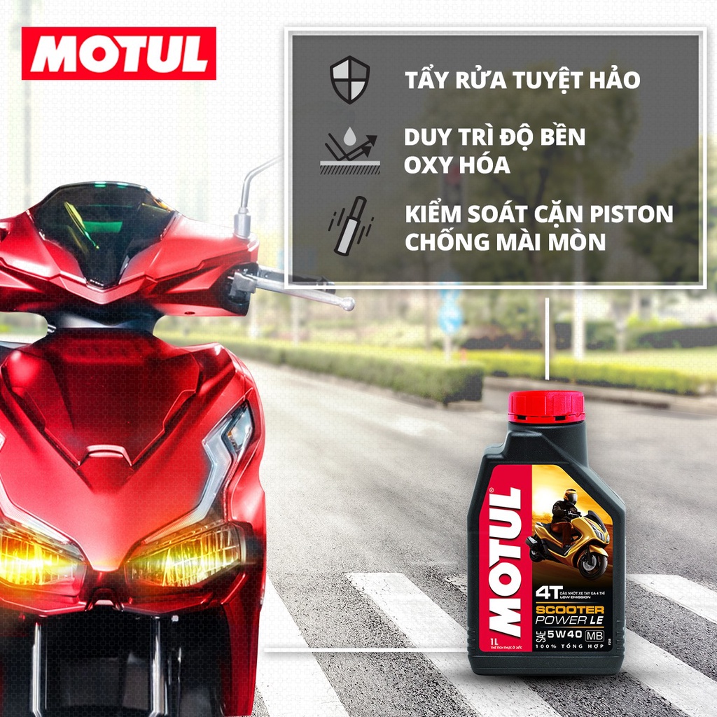 Dầu nhớt xe tay ga MOTUL SCOOTER POWER LE 4T 5W40 0.8L