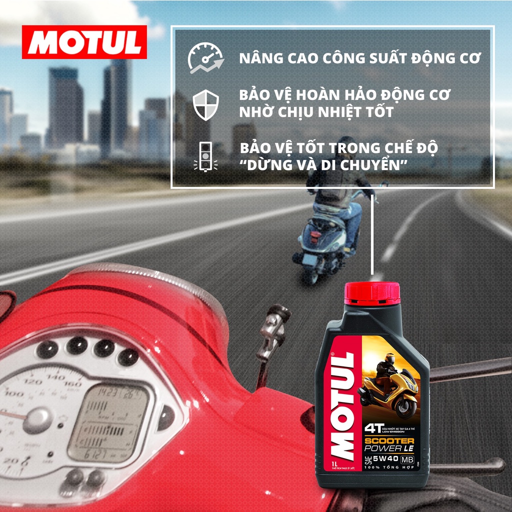 Dầu nhớt xe tay ga MOTUL SCOOTER POWER LE 4T 5W40 0.8L