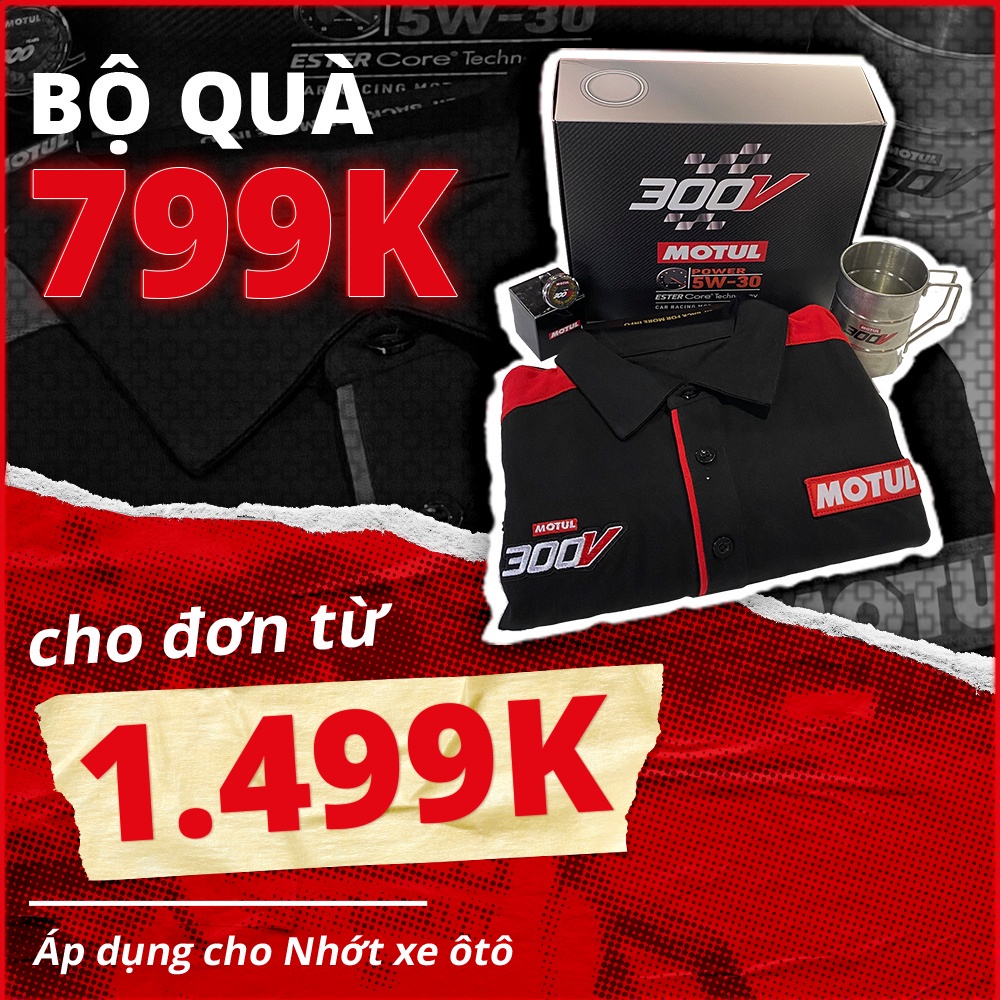 [QUÀ TẶNG KHÔNG BÁN] Bộ quà Motul 300V (Áo thun, Ly)