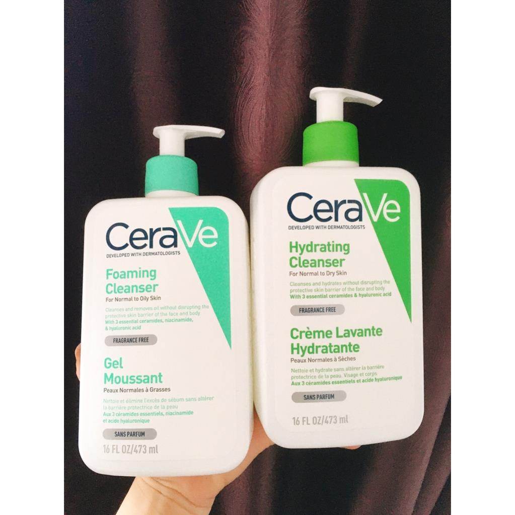 Sữa rửa mặt Cerave Foaming Cleanser, CeraVe Hydrating Cleanser, SA Cleanser 236ML