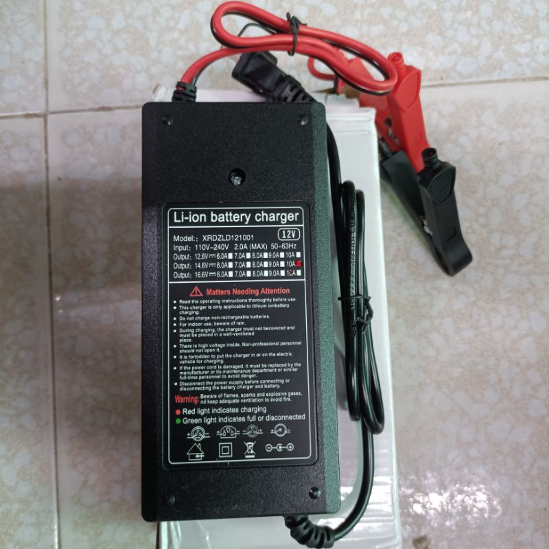 Sạc chân kẹp cá sấu 14.6V 10A pin sắt 4s, 12.6V 10A pin lion 3s