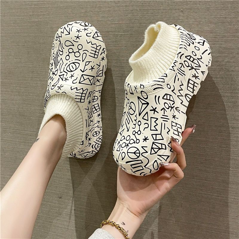 Dép cotton Che Gót Chân Chống Trượt Chống Thấm Nước Giữ Ấm Dành Cho Cặp Đôi