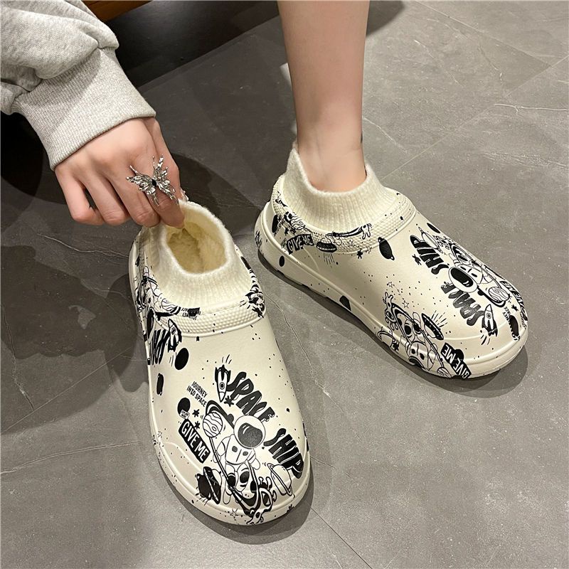 Dép cotton Che Gót Chân Chống Trượt Chống Thấm Nước Giữ Ấm Dành Cho Cặp Đôi