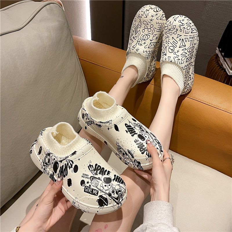 Dép cotton Che Gót Chân Chống Trượt Chống Thấm Nước Giữ Ấm Dành Cho Cặp Đôi