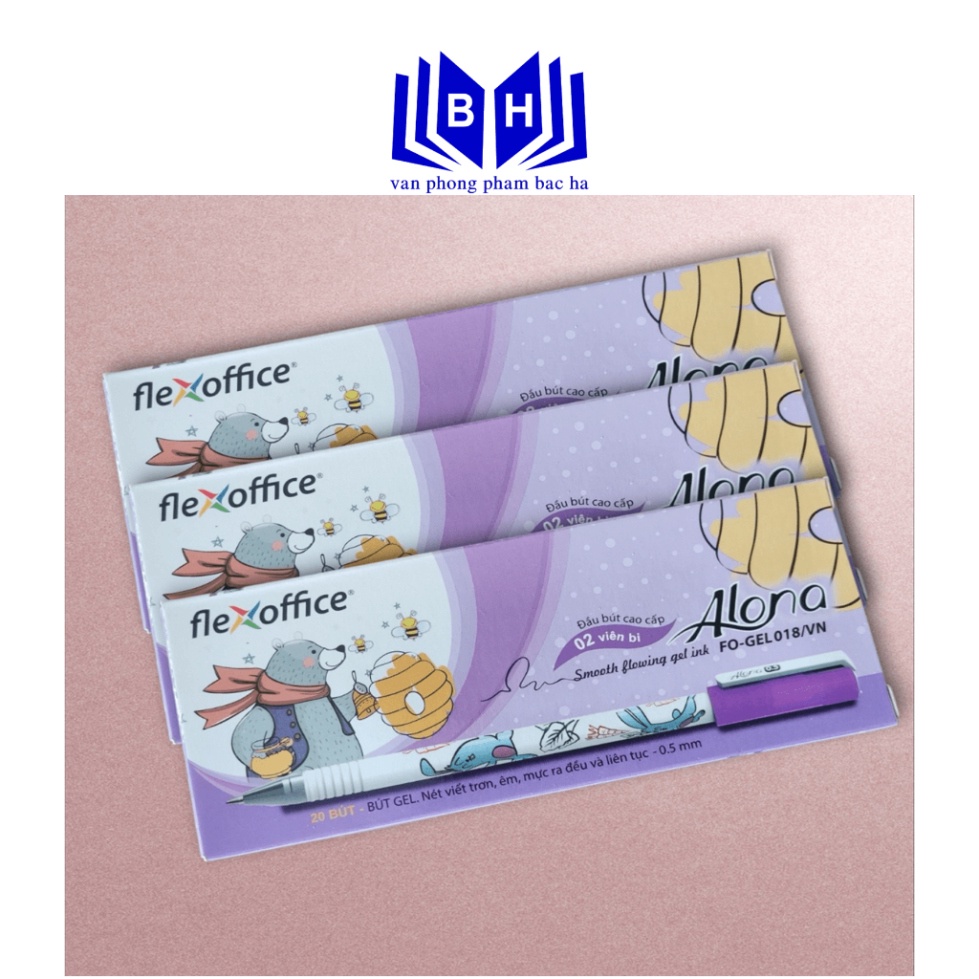 Bút Gel FlexOffice FO-GEL018 Alona  - Đầu bút cao cấp 2 viên bi - Nét viết trơn, êm.