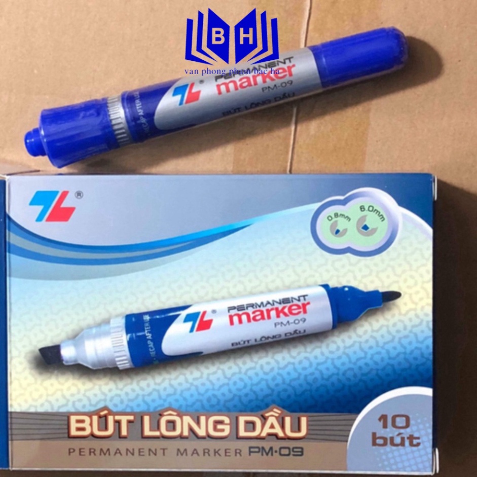 Bút lông dầu/ Bút dạ dầu TL PM-09 0.8mm & 6mm  - Bút lông dầu 2 dầu/ Bút dạ dầu 2 đầu