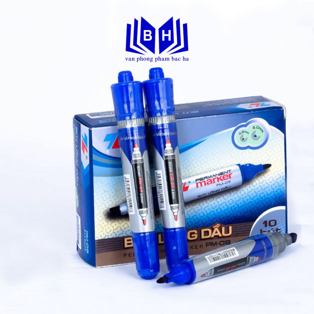 Bút lông dầu/ Bút dạ dầu TL PM-09 0.8mm & 6mm  - Bút lông dầu 2 dầu/ Bút dạ dầu 2 đầu