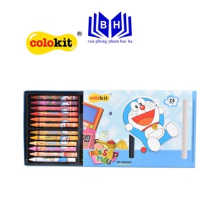 Bút sáp màu cr-c06/do - bút sáp màu thiên long doraemon cr-c06/do- 24 màu