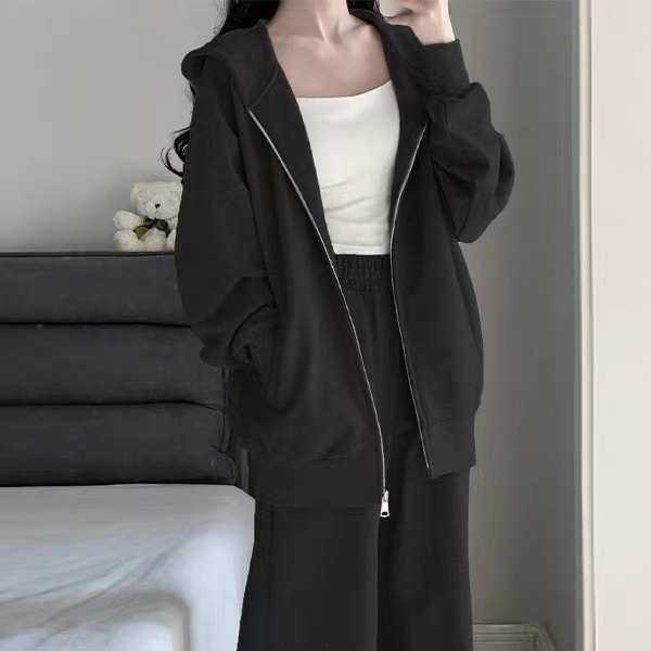 Áo Khoác sweater Có Mũ Trùm Khóa Kéo Kiểu Châu Âu Thời Trang Xuân Thu 2023 Mới