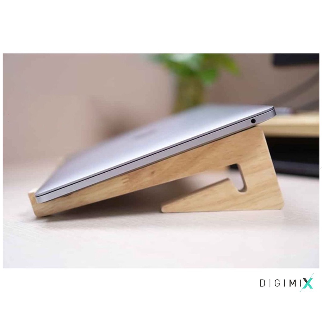 Digimix - Giá đỡ laptop gỗ 2 trong 1 cho máy tính macbook, laptop chắc chắn bền đẹp