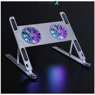 Giá Đỡ Laptop, Máy Tính Xách Tay Kê Đế Tản Nhiệt Kê Laptop Quạt Led RGB 8 Mức Chỉnh Độ Cao, Đế Kê Laptop Nhôm P11F, N3