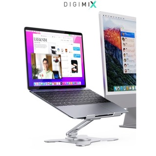 DigiMix L43 Giá đỡ laptop xoay 360 độ hợp kim nhôm cao cấp, chân đế xoay tròn cho máy 11 inch - 16 inch