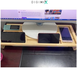Kệ Gỗ Trang Trí Bàn Làm Việc Bằng Gỗ Thông Tự Nhiên Dùng Để Kê Màn Hình Máy Tính DigiMix.