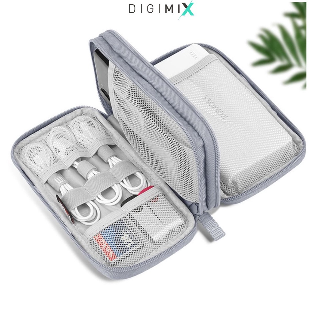 Túi đựng phụ kiện dây sắc, cáp sạc cho laptop, macbook, ipad, điện thoại  BUBM nhỏ gọn DigiMix.