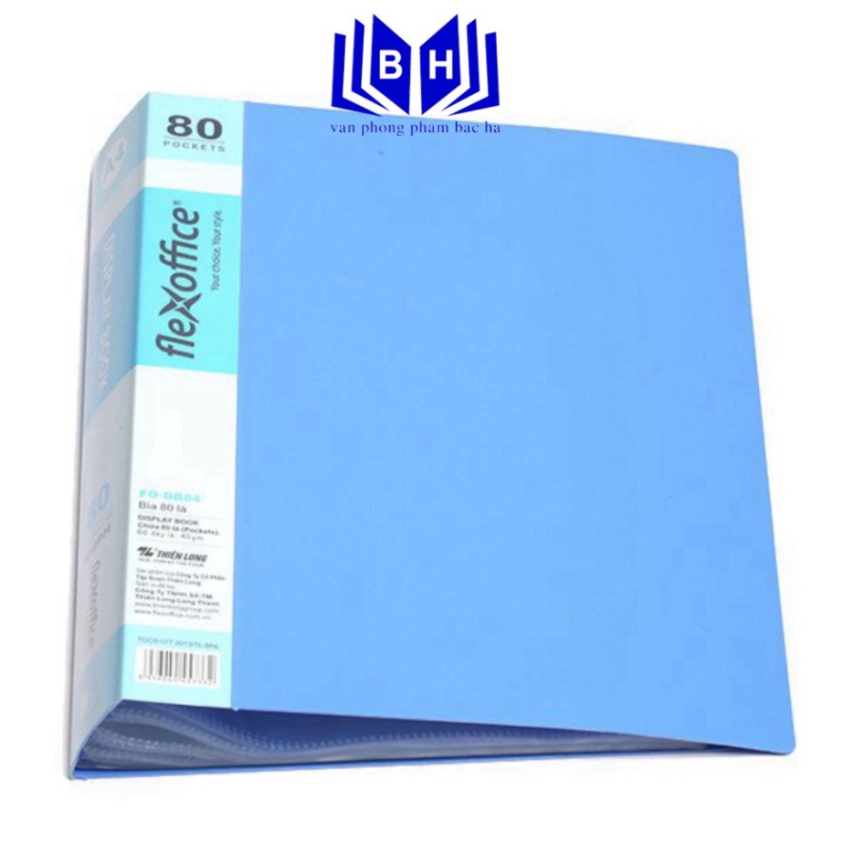 Bìa 80 lá A4 Flexoffice FO-DB04 - File lá - Bìa lá nhựa - Bìa lá Thiên Long