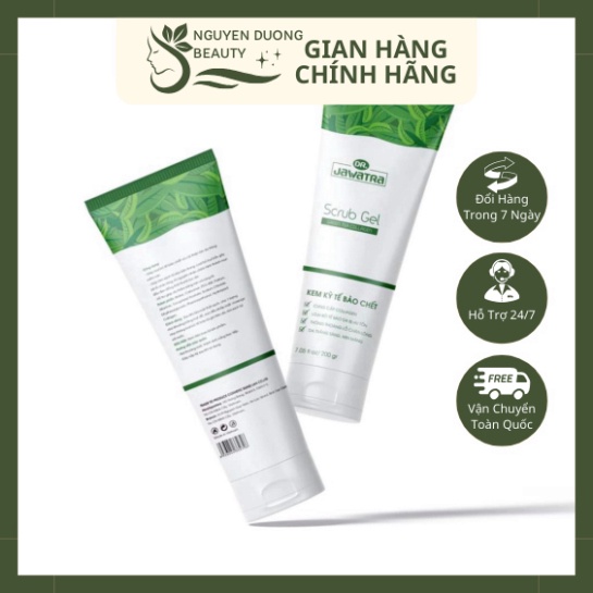 [CHÍNH HÃNG]  Kem tẩy tế bào chết trà xanh collagen Jawatra 200g