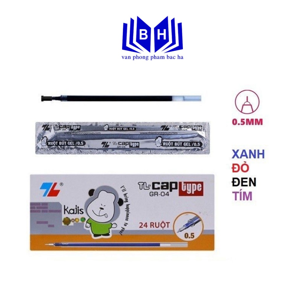 Ruột bút gel GR-04 - Ruột bút gel nước Thiên Long ngòi 0.5mm