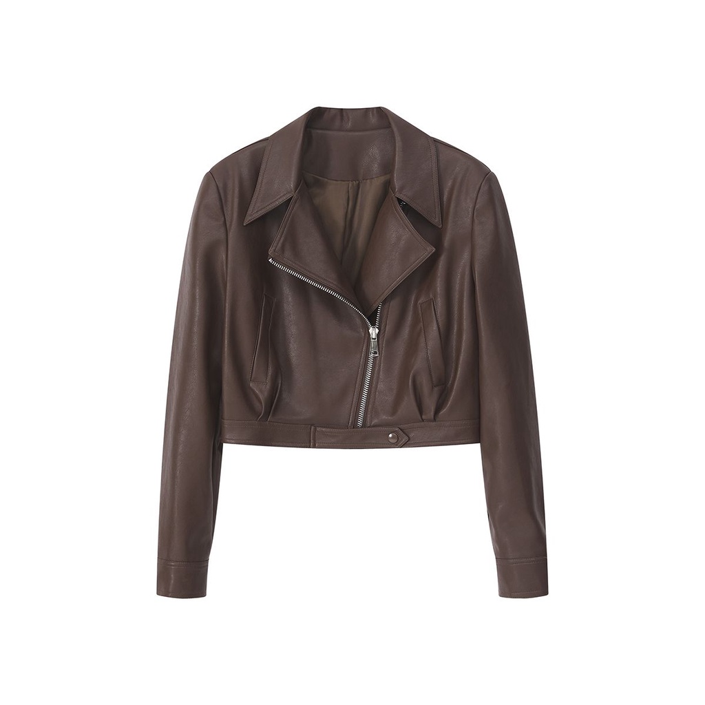 Áo Khoác Ngắn Màu Cà Phê Phong Cách Hàn Quốc Ngọt Ngào Thời Trang Xuân Thu 2023