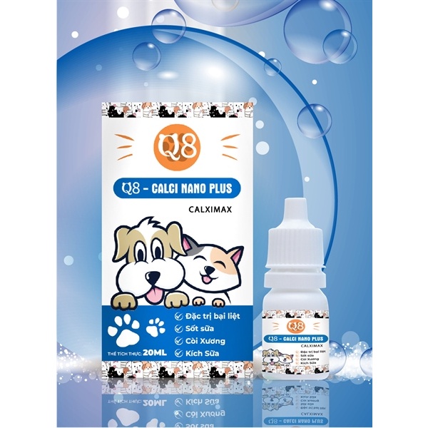 Canxi Nano Plus Q8 cho chó mèo lọ 20ml dạng nước