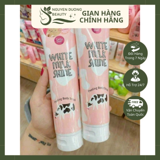 [CHÍNH HÃNG]  Tẩy tế bào chết Cathy Doll White Milk Shine Peeling Body Scrub Thái Lan 320gr