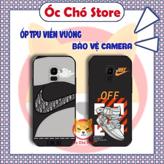 Ốp samsung j6 2018 , j6 plus , j8 , j6+ tpu viền vuông logo thương hiệu
