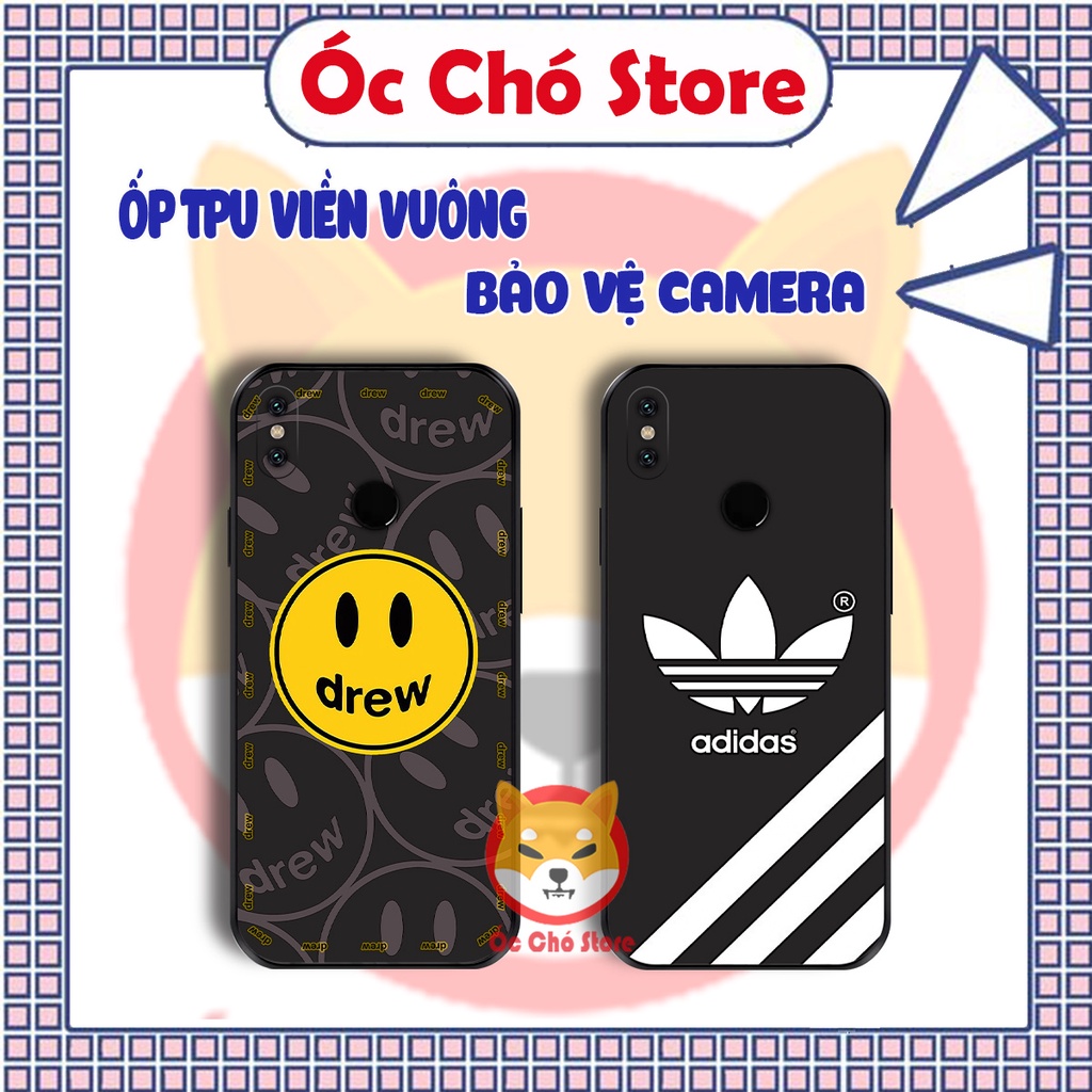 Ốp Xiaomi Mi 8 , Mi 8 Lite , Mi 8 SE , Mi 9 , Mi 9 SE TPU viền vuông logo thương hiệu