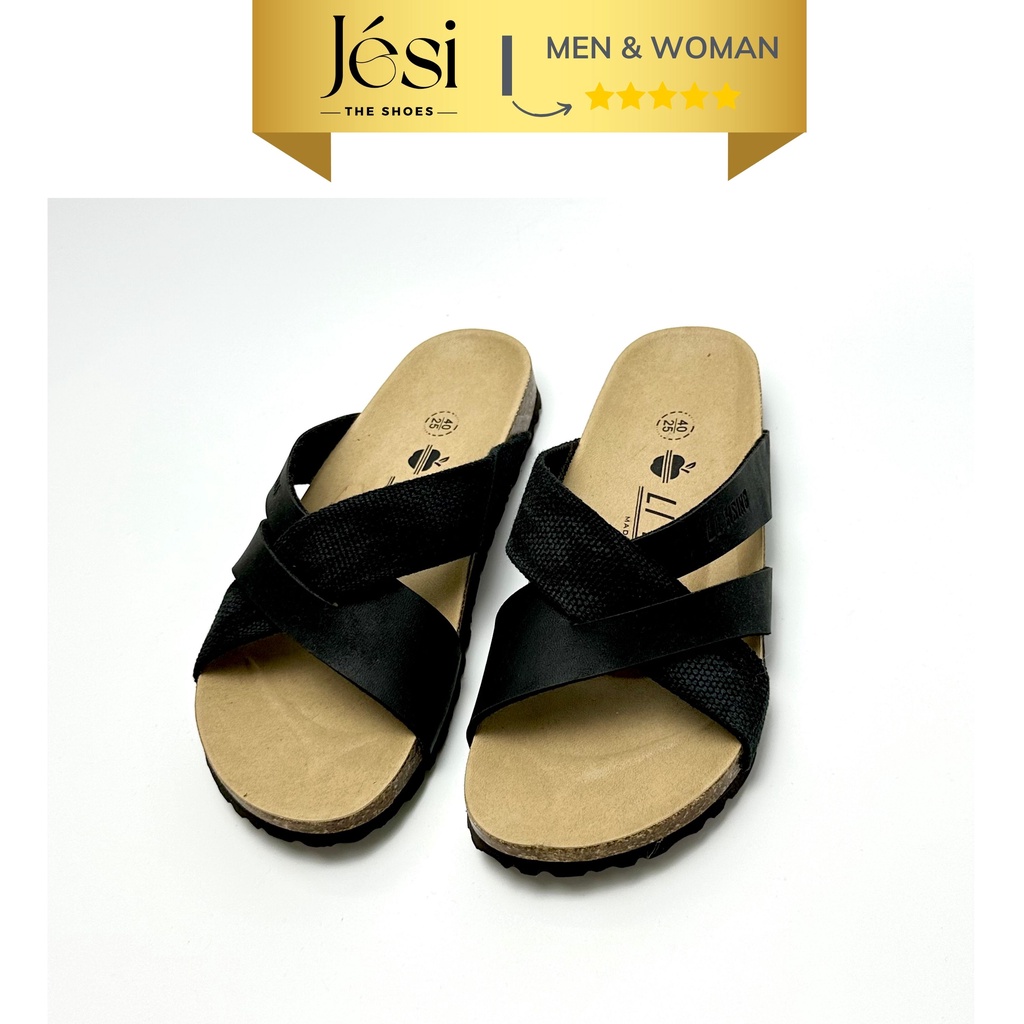 Dép Đế Trấu Quai Chéo Nam Chính Hãng Sandal Đế Trấu Chóng Trơn Trượt Êm Chân- DH0004