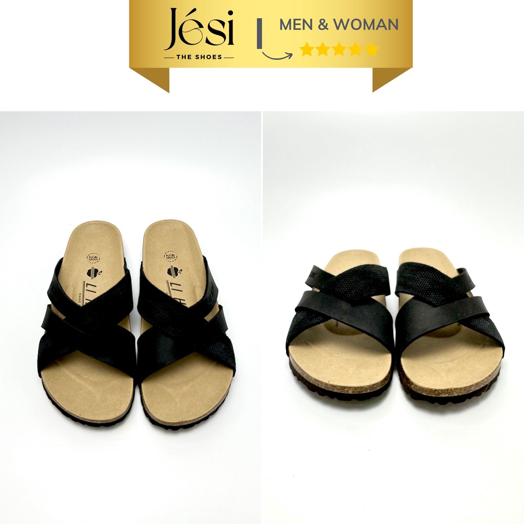 Dép Đế Trấu Quai Chéo Nam Chính Hãng Sandal Đế Trấu Chóng Trơn Trượt Êm Chân- DH0004