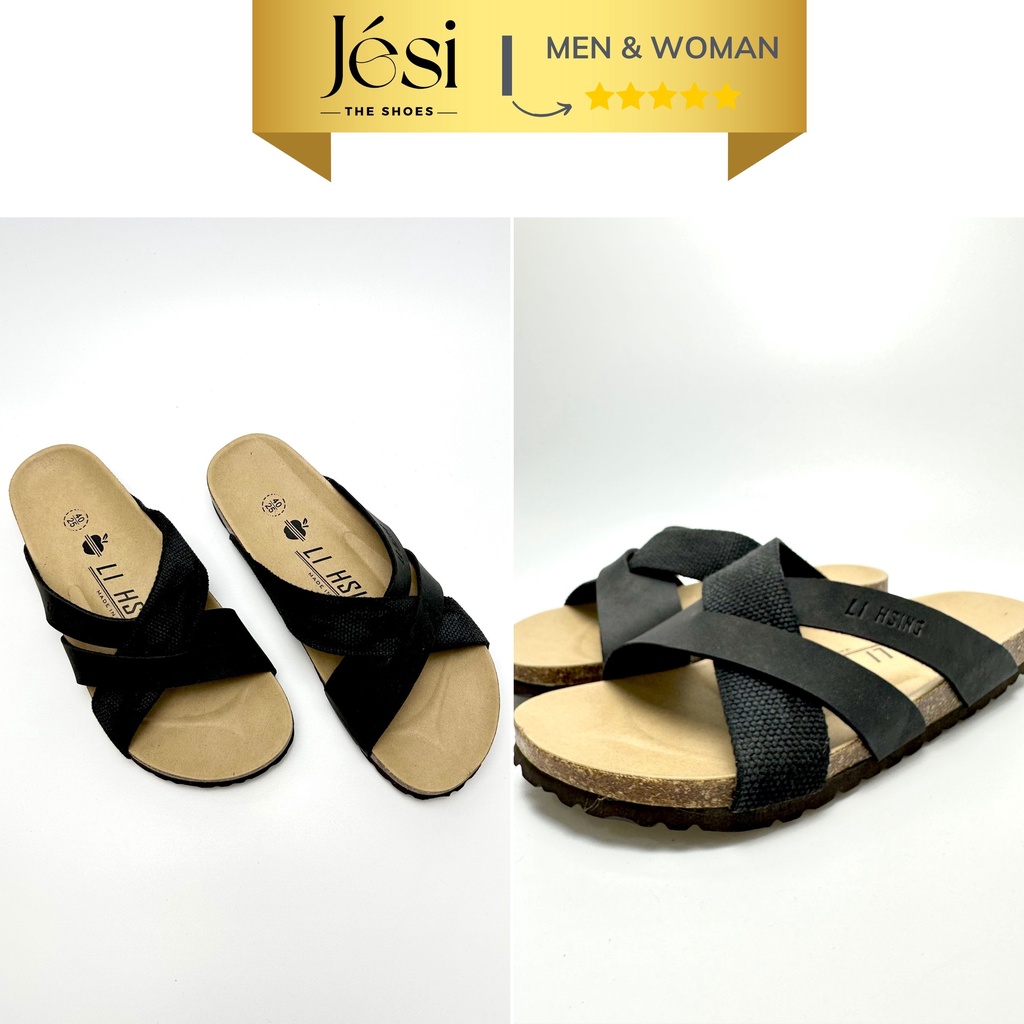 Dép Đế Trấu Quai Chéo Nam Chính Hãng Sandal Đế Trấu Chóng Trơn Trượt Êm Chân- DH0004