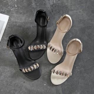 Giày sandal cao nhọn 7p quai ngang kết khóa bán nguyệt - SD119