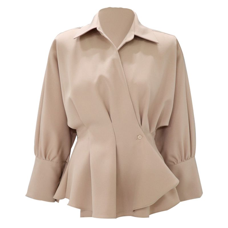 Thời Trang Áo Sơ Mi Trắng Tay Dài Cổ Bẻ Thiết Kế Thanh Lịch Cho Phái Nữ