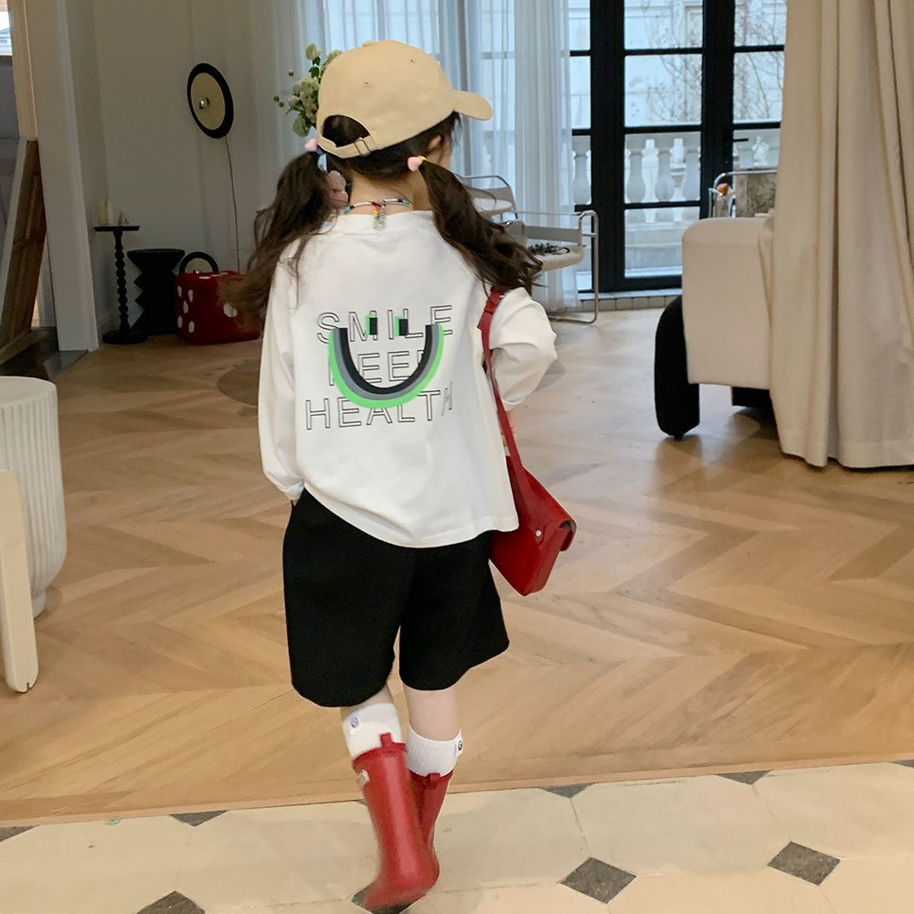 Áo Thun cotton Tay Dài Thời Trang Xuân Thu Cho Bé Gái