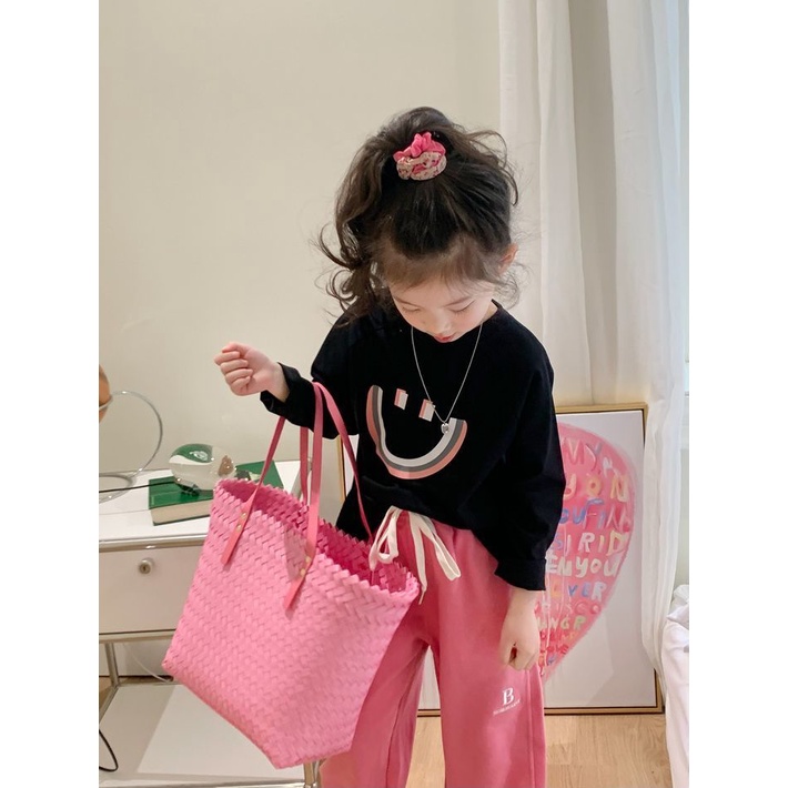 Áo Thun cotton Tay Dài Thời Trang Xuân Thu Cho Bé Gái