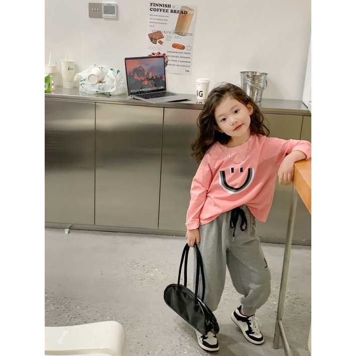 Áo Thun cotton Tay Dài Thời Trang Xuân Thu Cho Bé Gái