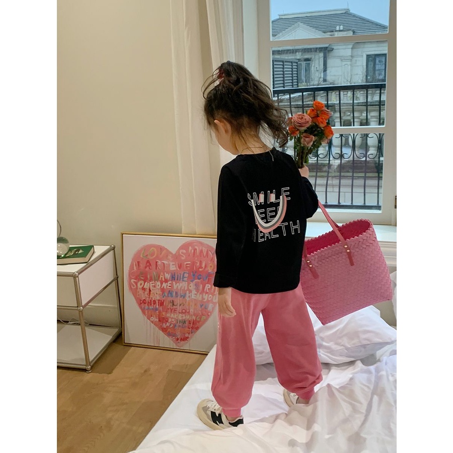 Áo Thun cotton Tay Dài Thời Trang Xuân Thu Cho Bé Gái