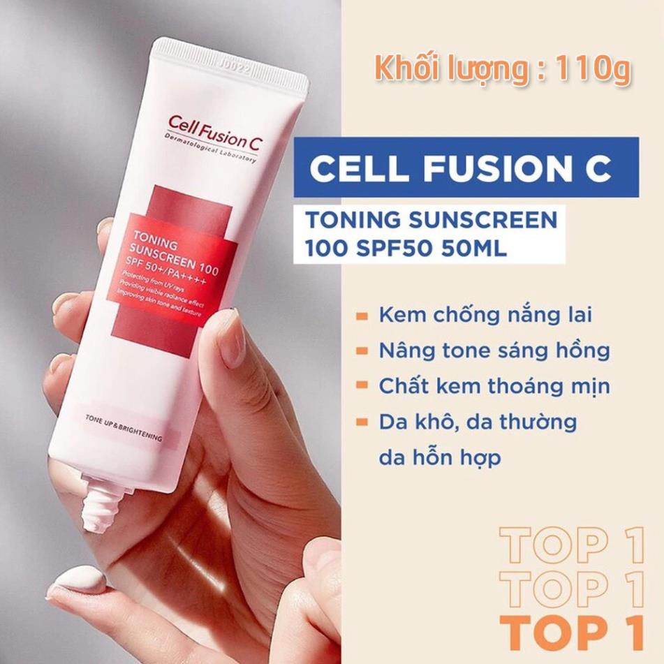 Kem chống nắng Cell Fusion C Hàn Quốc Nâng Tông Cho Mọi Loại Da Toning Sunscreen 100 SPF50+ - PUKA SHOP
