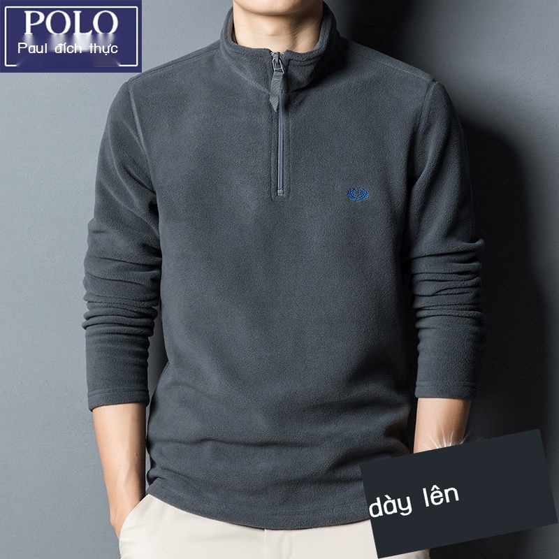 Áo Sweater Lông Cừu Cổ Cao Giữ Ấm Mùa Thu Phong Cách Mới Có Khóa Kéo Màu Trơn Hàng Có Sẵn  Cho Nam