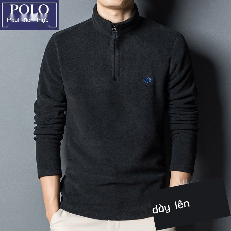 Áo Sweater Lông Cừu Cổ Cao Giữ Ấm Mùa Thu Phong Cách Mới Có Khóa Kéo Màu Trơn Hàng Có Sẵn  Cho Nam