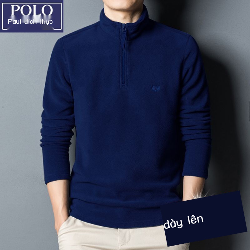 Áo Sweater Lông Cừu Cổ Cao Giữ Ấm Mùa Thu Phong Cách Mới Có Khóa Kéo Màu Trơn Hàng Có Sẵn  Cho Nam