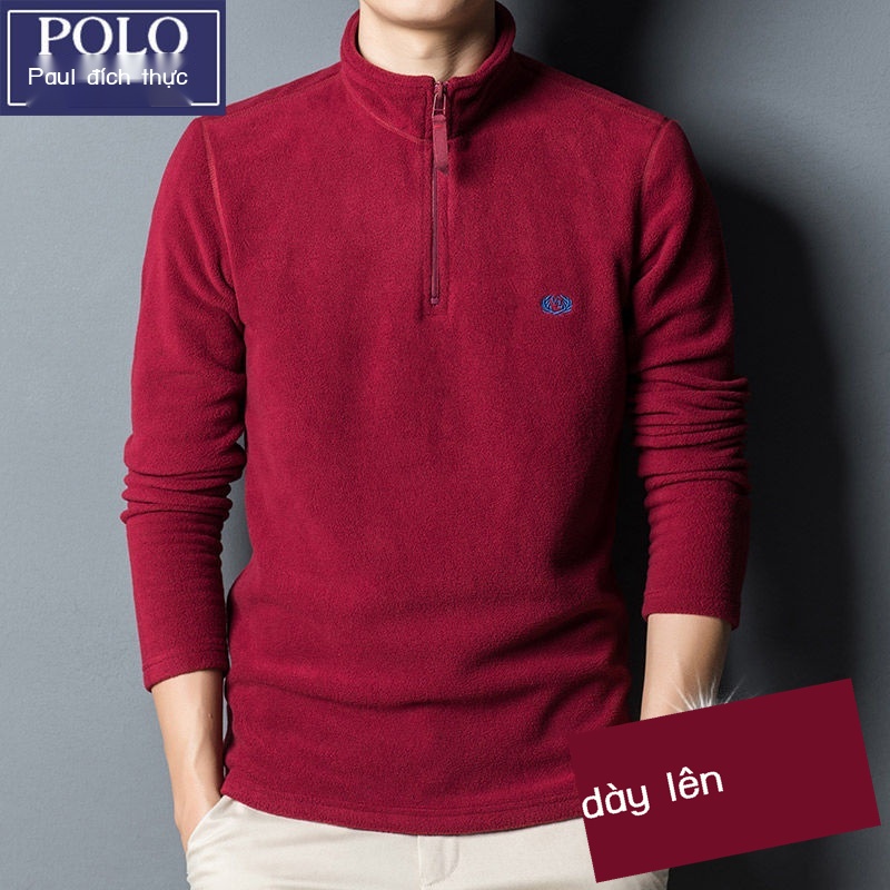Áo Sweater Lông Cừu Cổ Cao Giữ Ấm Mùa Thu Phong Cách Mới Có Khóa Kéo Màu Trơn Hàng Có Sẵn  Cho Nam
